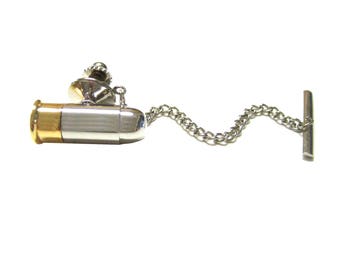 Gold and Silver Toned Rounded Bullet Tie Tack