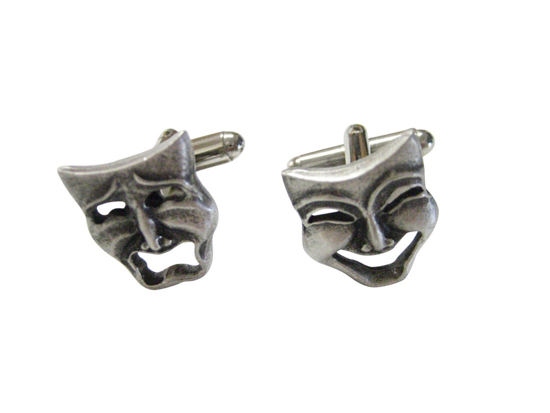 Textured Drama Happy and Sad Mask Cufflinks - Etsy