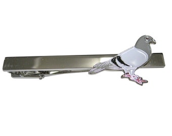 Colored Flat Pigeon Bird Tie Clip