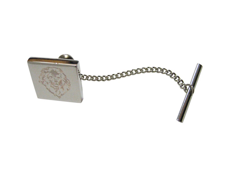 Engraved Lion Head Tie Tack