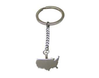 USA America Map Shape Keychain