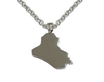 Iraq Map Shape Pendant Necklace