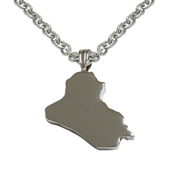 Iraq Map Shape Pendant Necklace