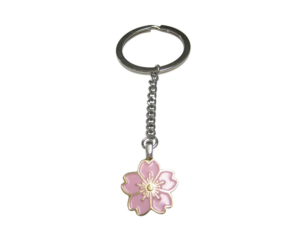 Pink Cherry Blossom Flower Pendant Keychain - Etsy