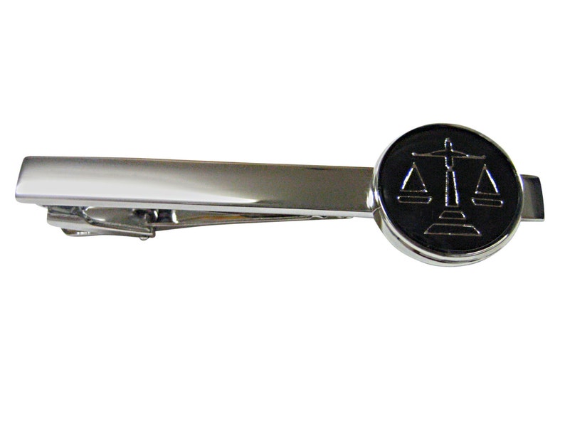 Black Scale of Justice Square Tie Clips Etsy