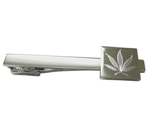 Olive Square Tie Bar Clip Clasp Tack Graphics and More Marijuana Leaf Silver Olive Square Tie Bar Clip Clasp Tack Graphics and More Marijuana Leaf Silver