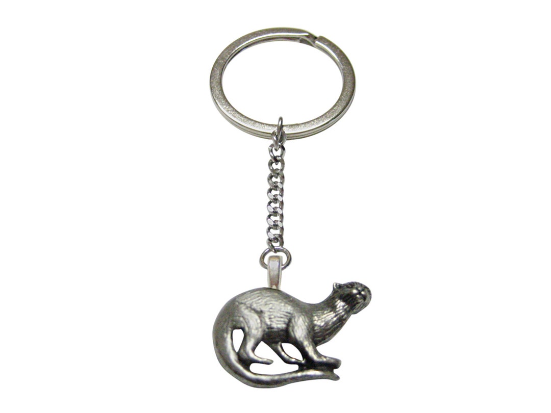 Silver Toned Otter Pendant Keychain - Etsy