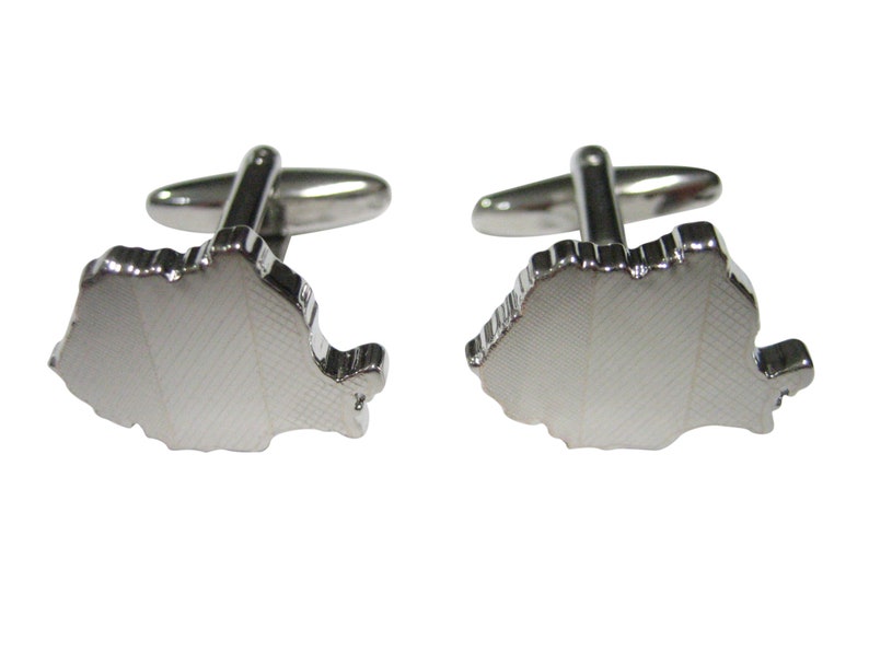 Romania Map Shape and Flag Design Cufflinks