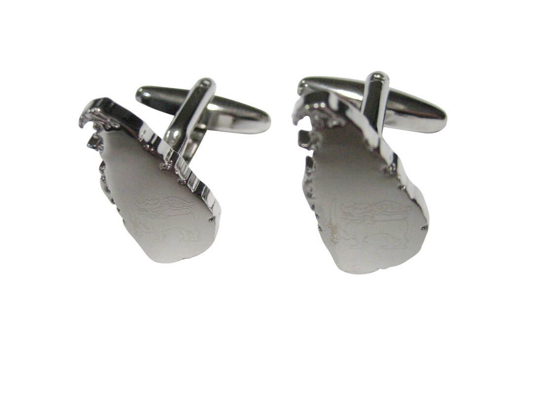 Sri Lanka Map Shape and Flag Design Cufflinks Etsy