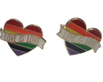 Love Is Love Rainbow Heart Cufflinks