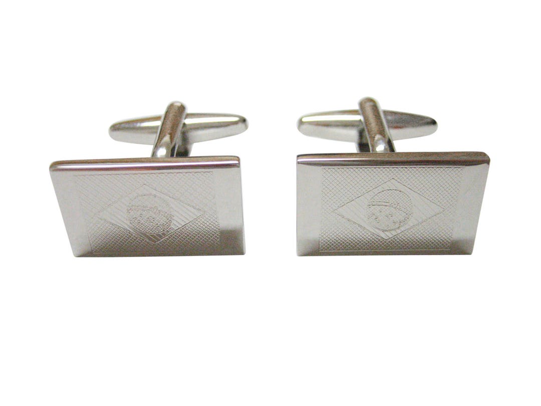 Silver Toned Etched Brazil Flag Cufflinks - Etsy