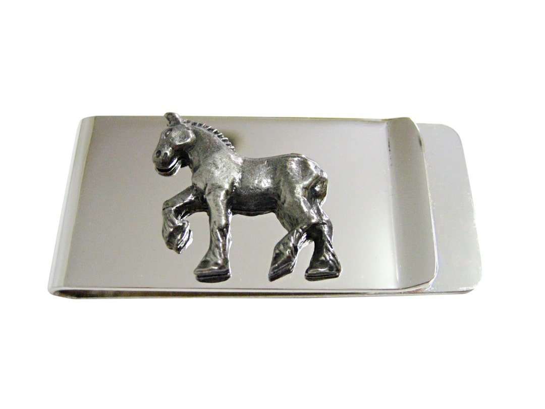 Textured Horse Money Clip Etsy