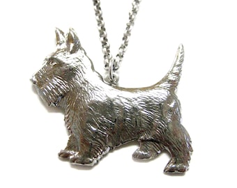 Silver Terrier Dog Pendant Necklace