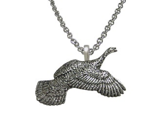 Flying Turkey Bird Pendant Necklace