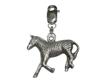 Silber getönt Zebra Anhänger Reißverschluss Pull Charm