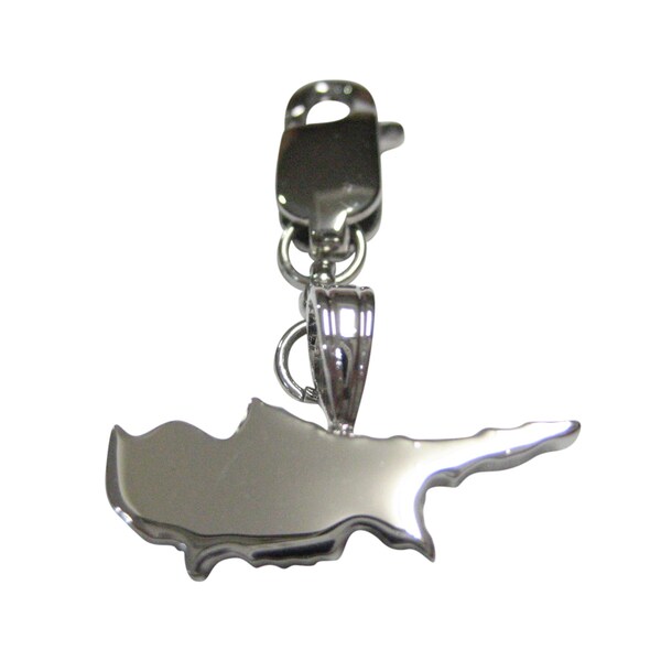 Cyprus Country Map Shape Pendant Zipper Pull Charm