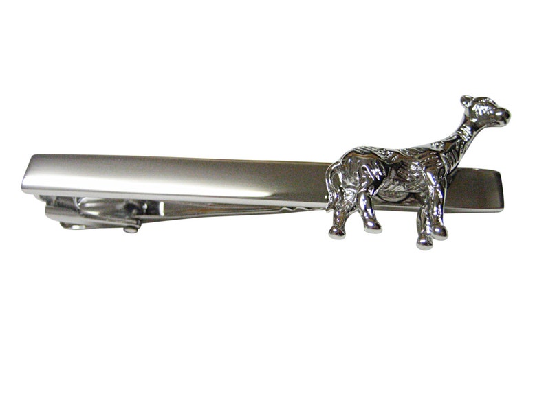 Silver Colored Giraffe Square Tie Clips