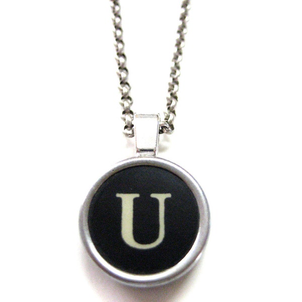 Personalized Typewriter Key Pendant Necklace