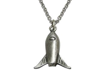 Rocket Space Ship Pendant Necklace