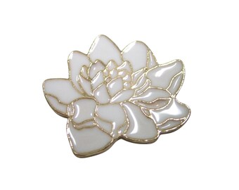 White Toned Sacred Lotus Water Lily Flower Magnet