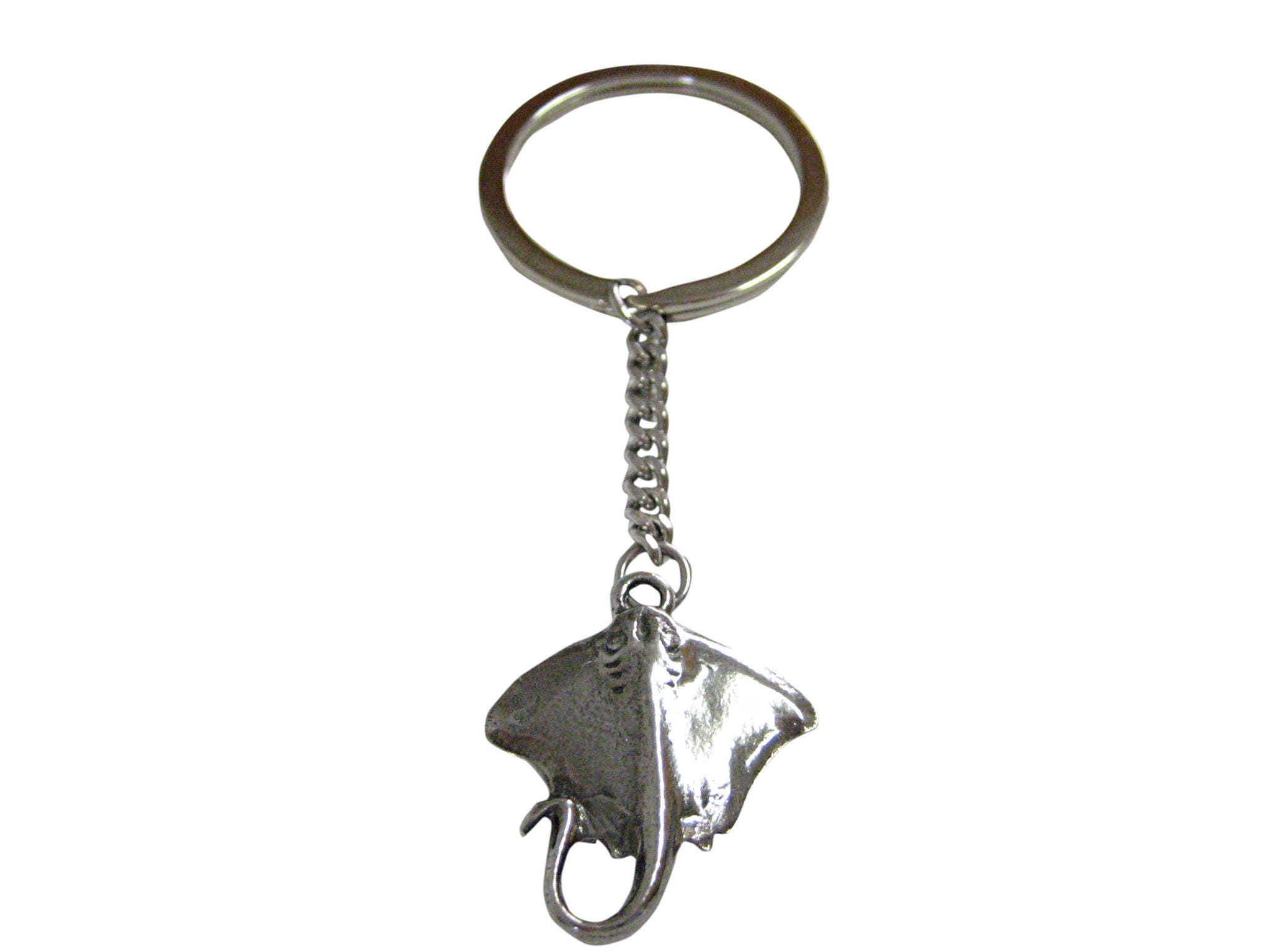 Sterling Silver Stingray Cross Keychain