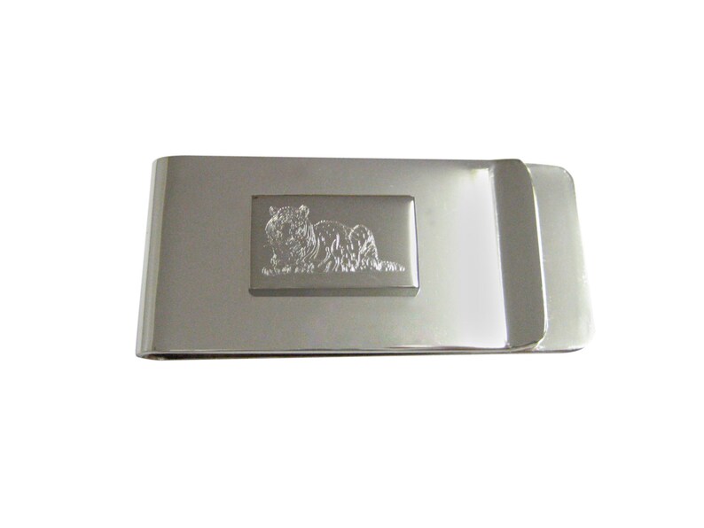 Engraved Laying Tiger Money Clip Etsy - 