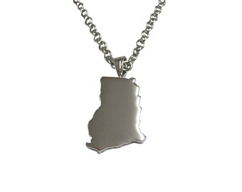 Ghana Map Shape Pendant Necklace