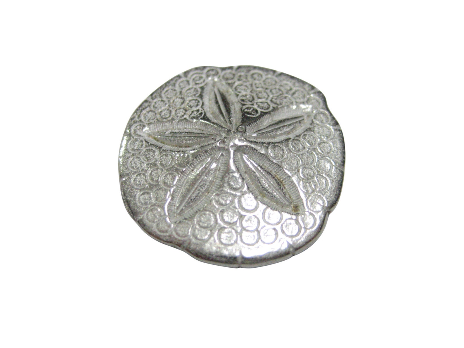 Silver Toned Detailed Sand Dollar Etsy