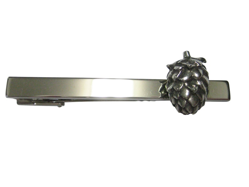 Silver Toned Brewing Beer Hops Tie Clip