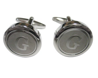 Letter G Etched Monogram Cufflinks Letter G Etched Monogram Cufflinks