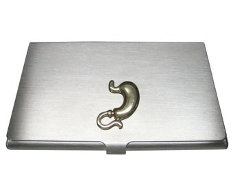 Gold Toned Medical Anatomy Stomach Gastroenterology Business Card Holder