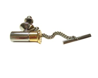 Gold and Silver Toned Bullet Design Pendant Tie Tack