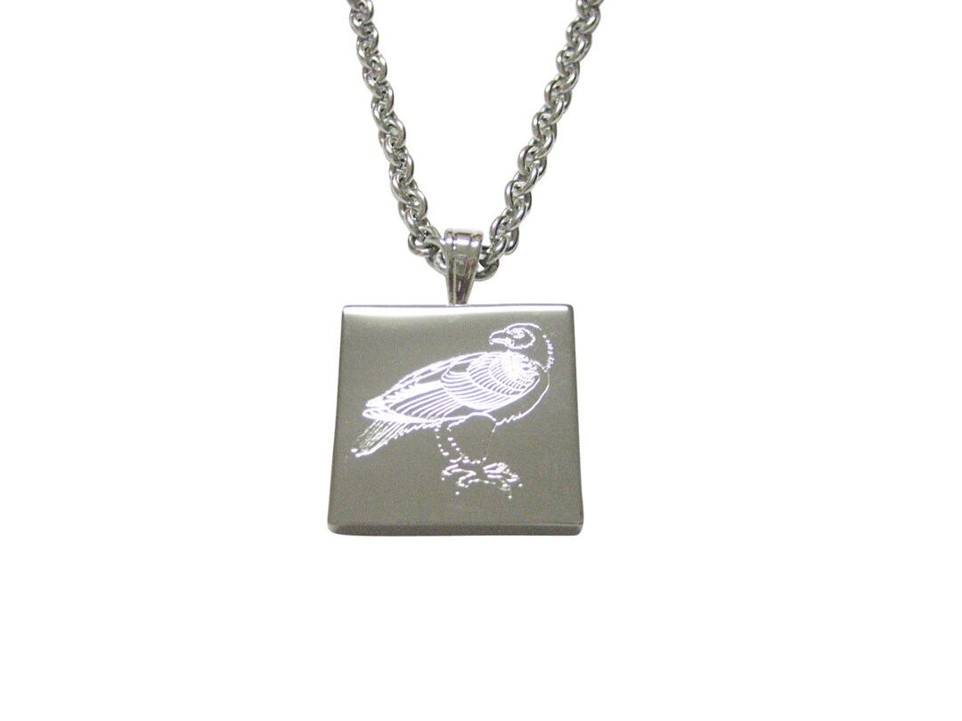 Silver Toned Etched Eagle Bird Pendant Necklace - Etsy