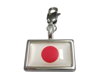 Bordered Japan Flag Pendant Zipper Pull Charm