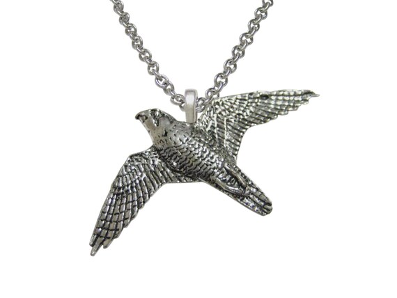 Peregrine Falcon Bird Pendant Necklace 