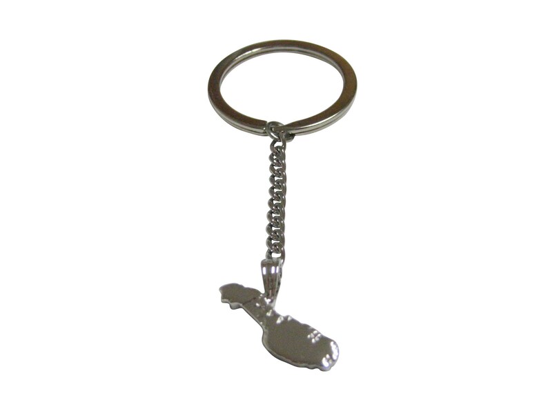 Malta Map Shape Pendant Keychain