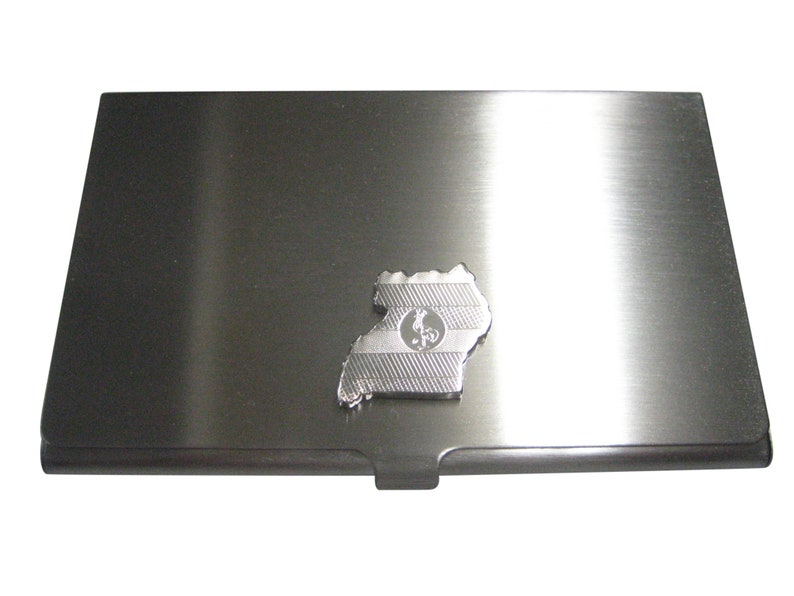 Uganda Map Shape and Flag Design Business Card Holder Etsy