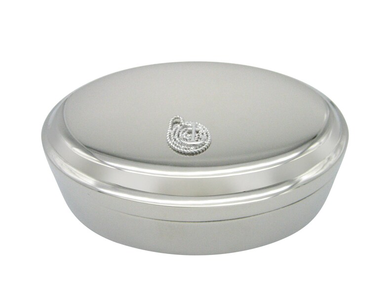 Nautical Rope and Anchor Oval Trinket Jewelry Box