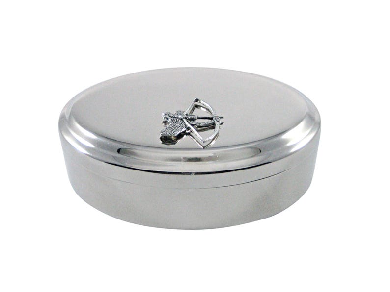 Archery Archer Pendant Oval Trinket Jewelry Box