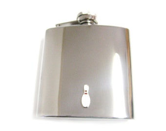 Bowling Pin Pendant 6 oz. Stainless Steel Flask