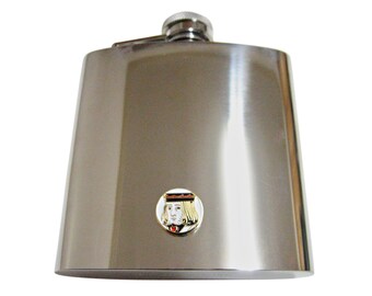 Card Face 6 oz. Stainless Steel Flask