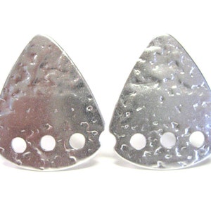 Textured Silver Guitar Pick Cufflinks