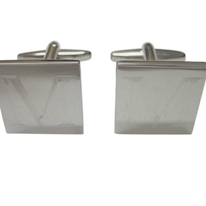 Letter M Etched Monogram Cufflinks image 1