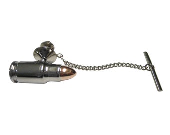 Two Toned Rifle Bullet Design Tie Tack