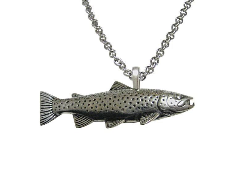 Trout Fish Pendant Necklace Etsy