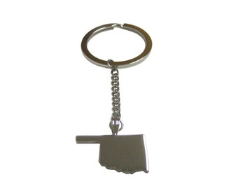 Oklahoma State Map Shape Pendant Keychain