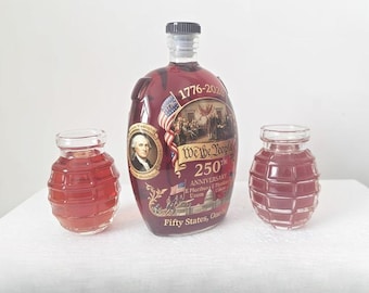 250e verjaardag VS glazen karaf set, patriottische vintage fles met borrelglaasjes, American Independence Collectible Gift, Home Bar Decor
