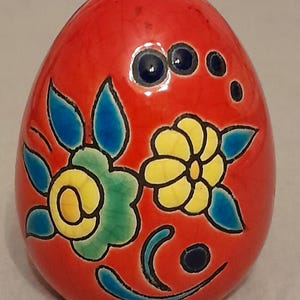 Rare Longwy Enamel Collector's Egg "Java" Fire Red - Signed GiL 1994 & Récollets D.2 Perfect Condition
