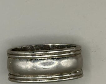 Vintage Serviettenring versilbert Oval Schilf