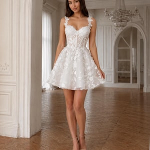 ladies white casual dresses Phortric Womens Tie Back Summer Dress Square Neck Short Sleeve Off Shoulder  A-Line Casual Mini Dresses(WhiteMedium) at Amazon Women's Clothing store